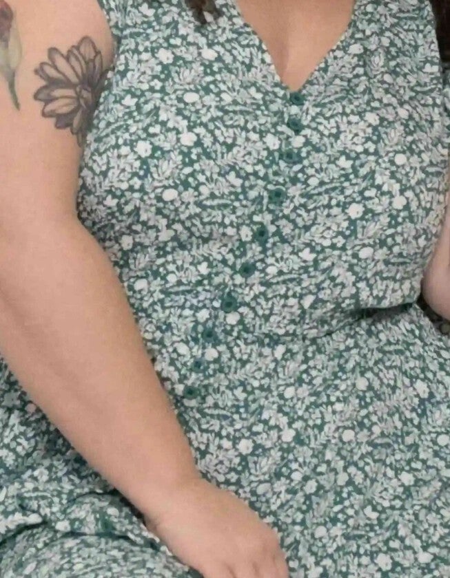 Florence Maxi Dress Ditsy Print Green, Green / Sage Green, alternate image number null