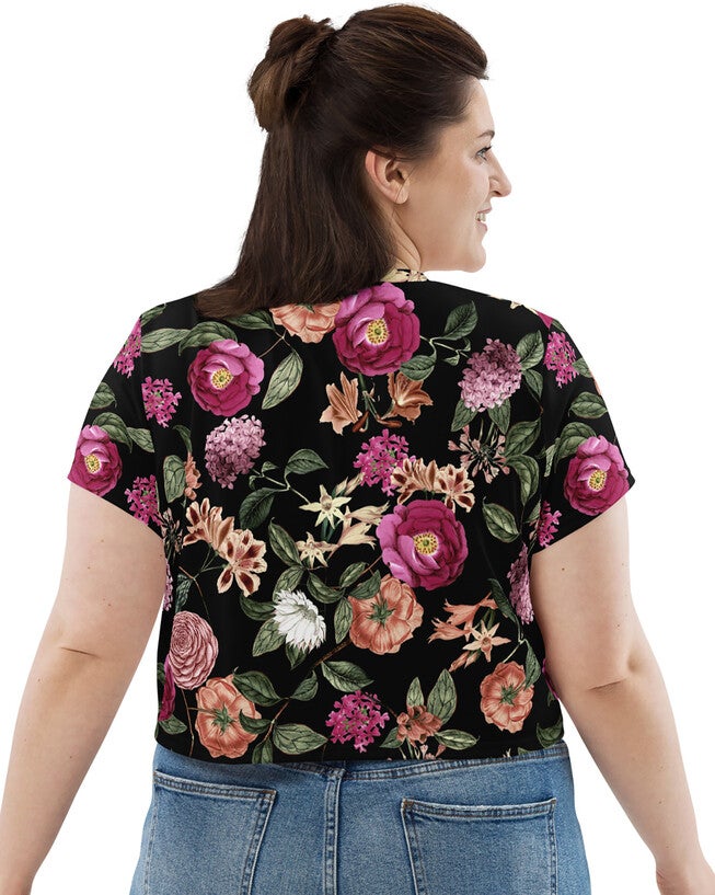 Dark Tropic Romance Crop Tee, , alternate image number 4