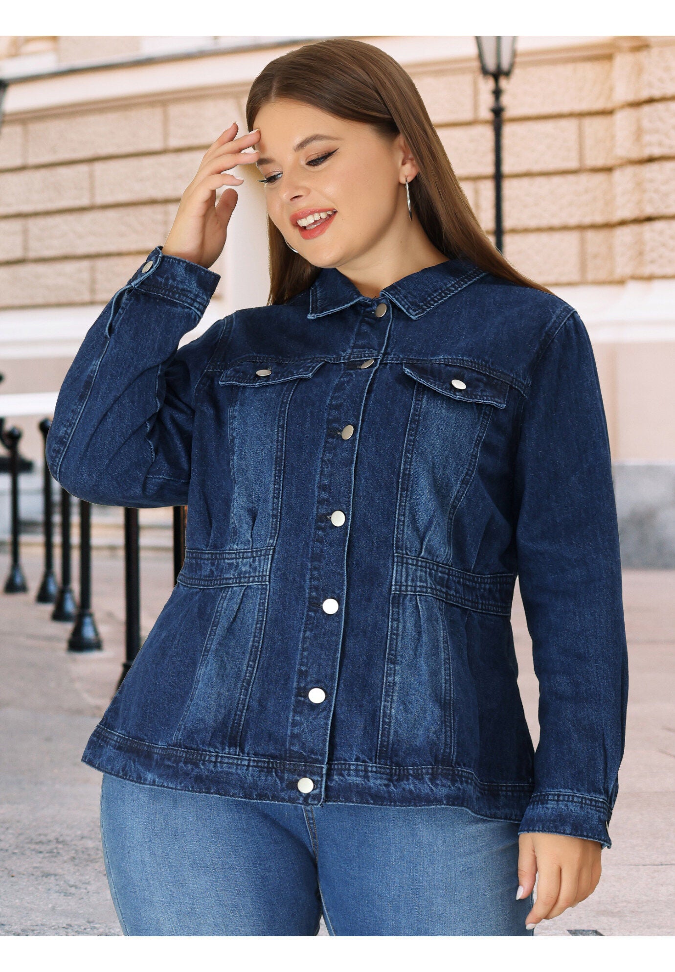 CLASSIC WASHED FRONT JEAN DENIM JACKET, Dark Blue / Navy, hi-res image number 0