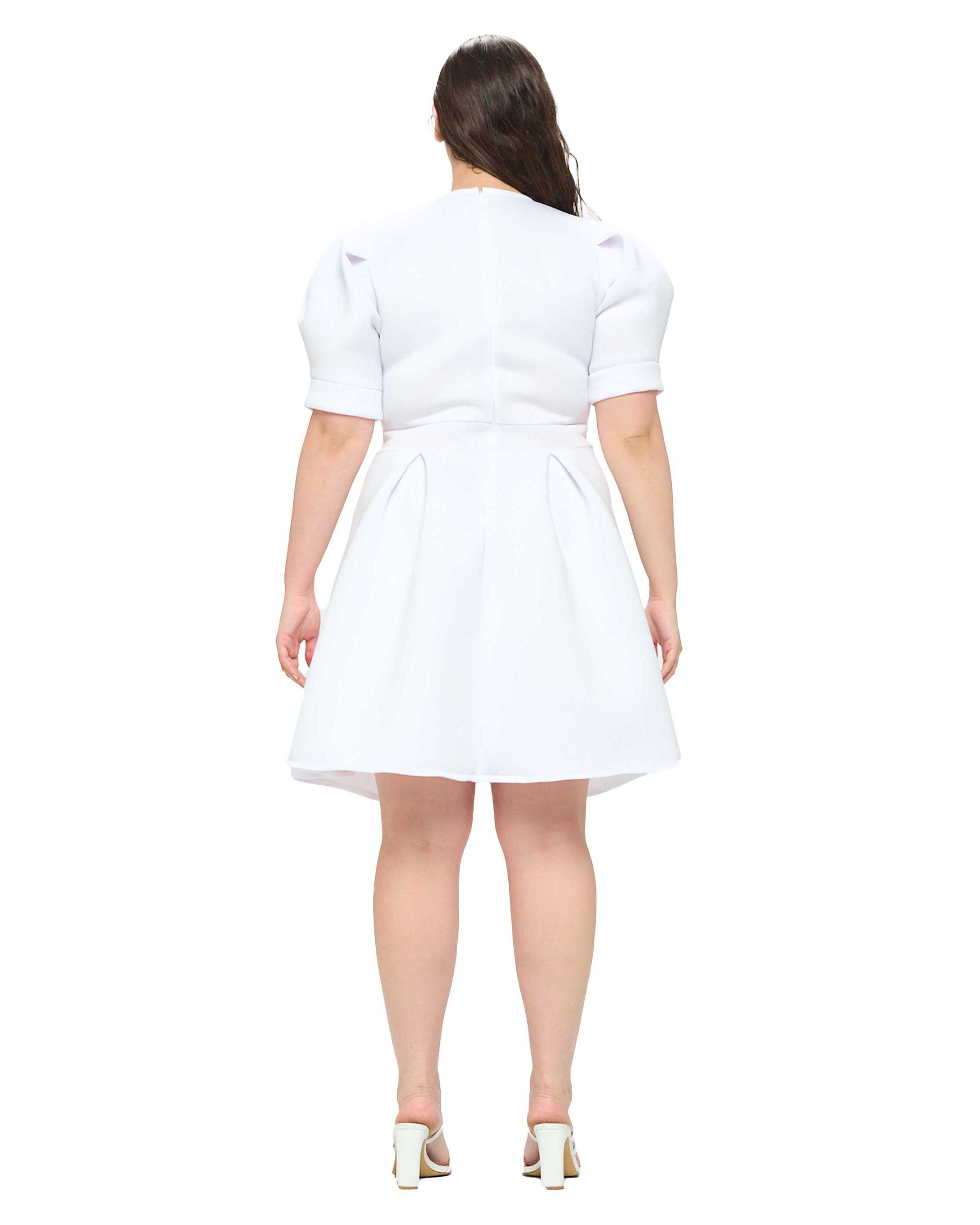 LINDSEY FLARE DRESS, White / Ivory, alternate image number 2