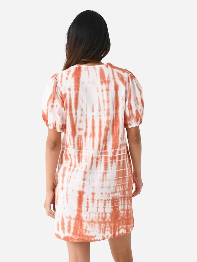 LUCIA DRESS, Rosewood Tie Dye / Orange, alternate image number null