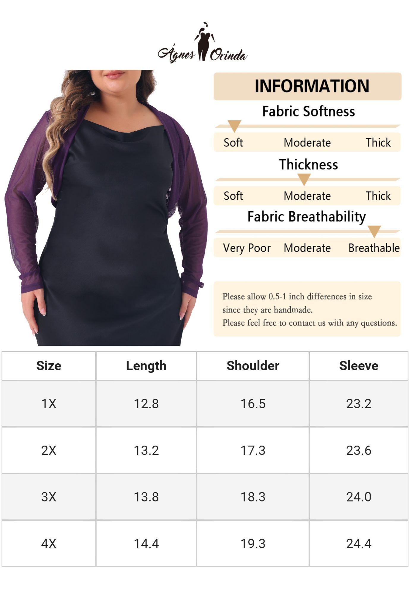 LONG SLEEVE SHEER BOLERO SHRUG MESH CROP CARDIGAN, Purple / Purple, alternate image number 4