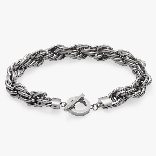 Large Rope Chain Toggle Bracelet, Silver / Silver, hi-res image number 0