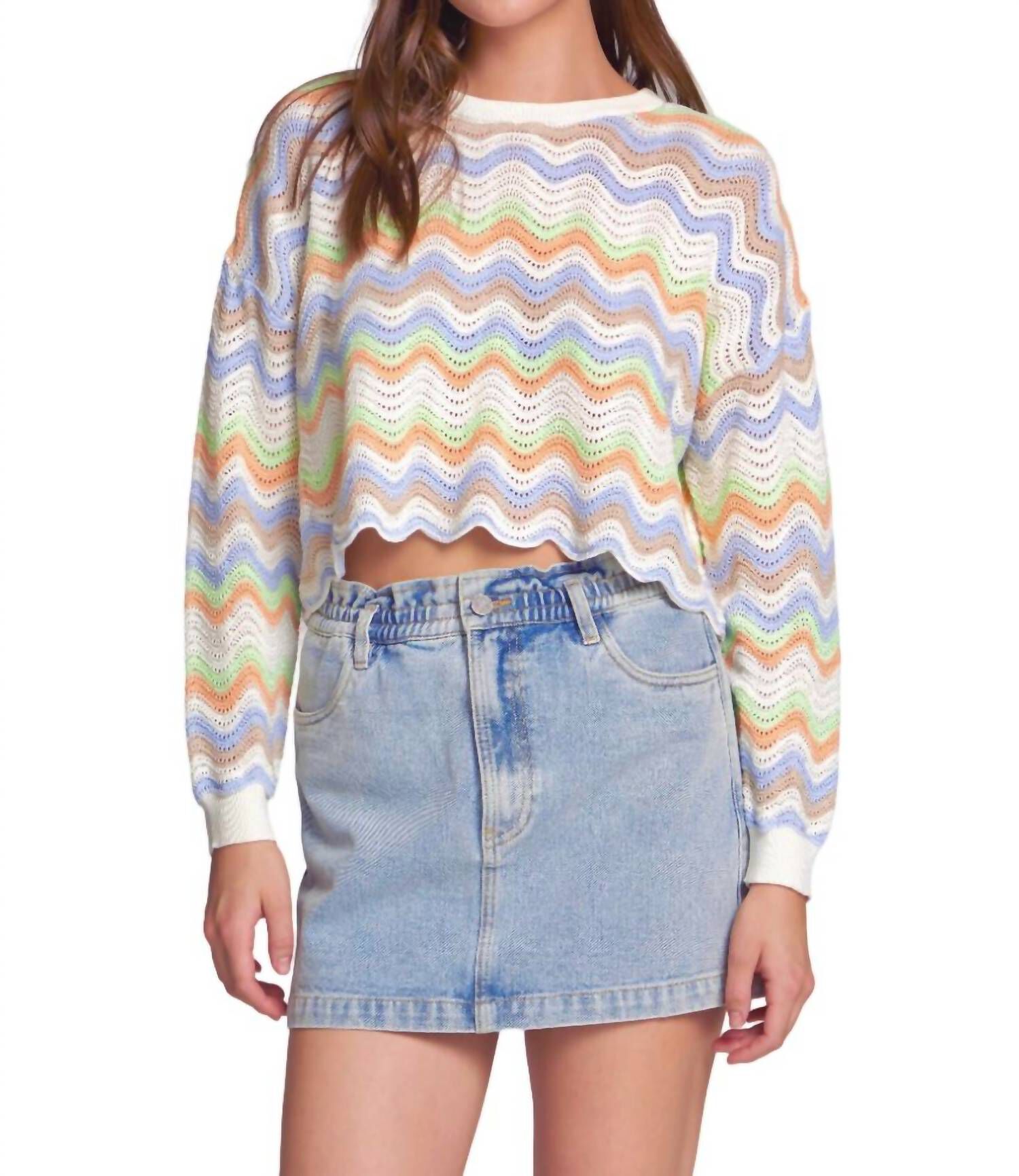 Charmed Sweater Top - Kelly Green