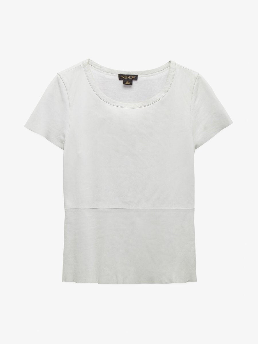 New Guard Recycled Leather Tee, Buttercream / White, hi-res image number 0