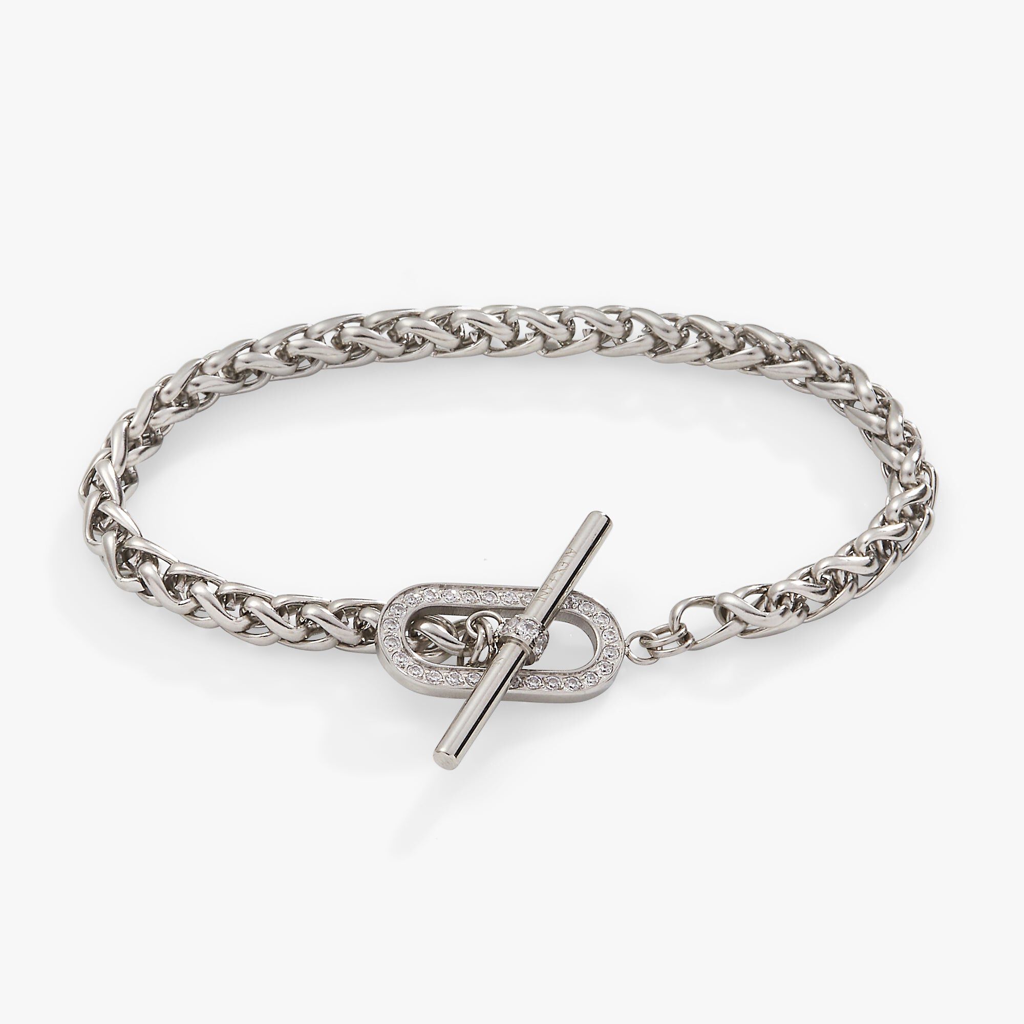 Pavé Toggle Chain Bracelet, Silver / Silver, hi-res image number 0