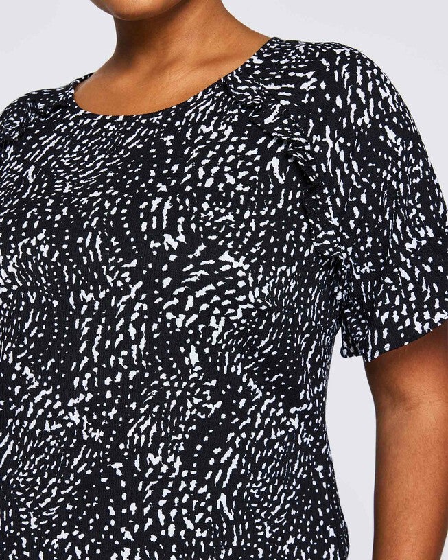 Speckle Spot Short Sleeve Top, , alternate image number null