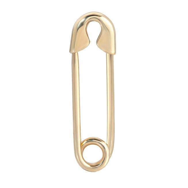 14K Gold Safety Pin Earring Pair Gold, Gold / Gold, hi-res image number 0