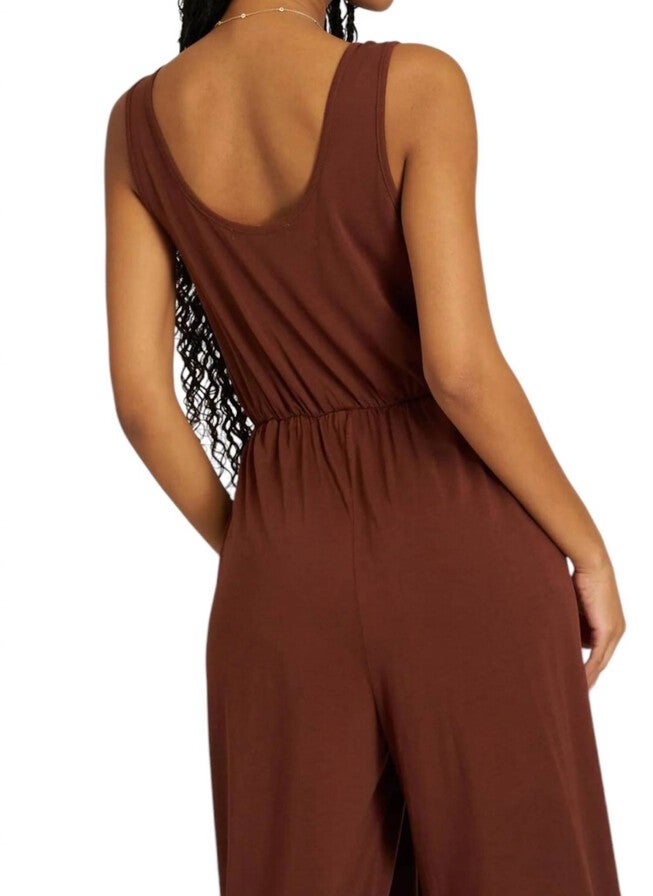 DO IT AGAIN SCOOP NECK JUMPSUIT, Brown / Brown, alternate image number null