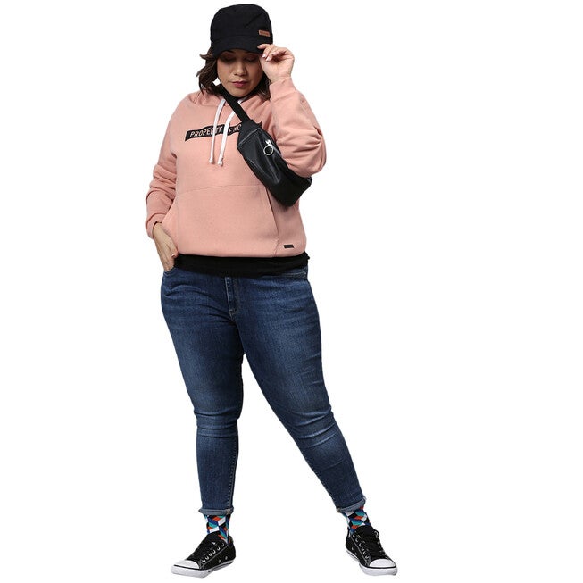Printed Stylish Casual Sweatshirt, Pink / Pink, alternate image number 3