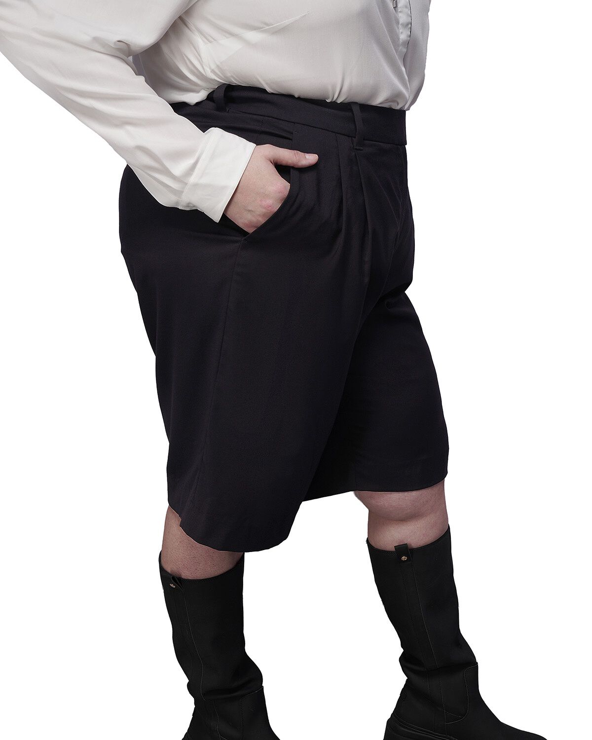 The Empower Wide Leg Short, BLACK / Black, alternate image number 1