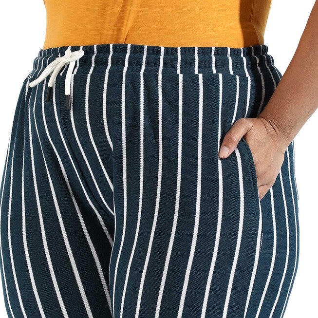 Women Blue Striped Active & Evening Trackpant, Navy / Navy, alternate image number null