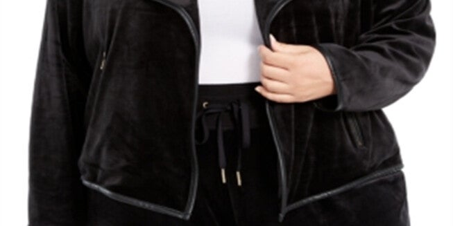 Calvin Klein Womens Plus Velvet Flyaway Jacket Black Size 3XL, , alternate image number null