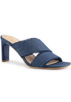 Denim Sandals Chunky Heels Slides Mules