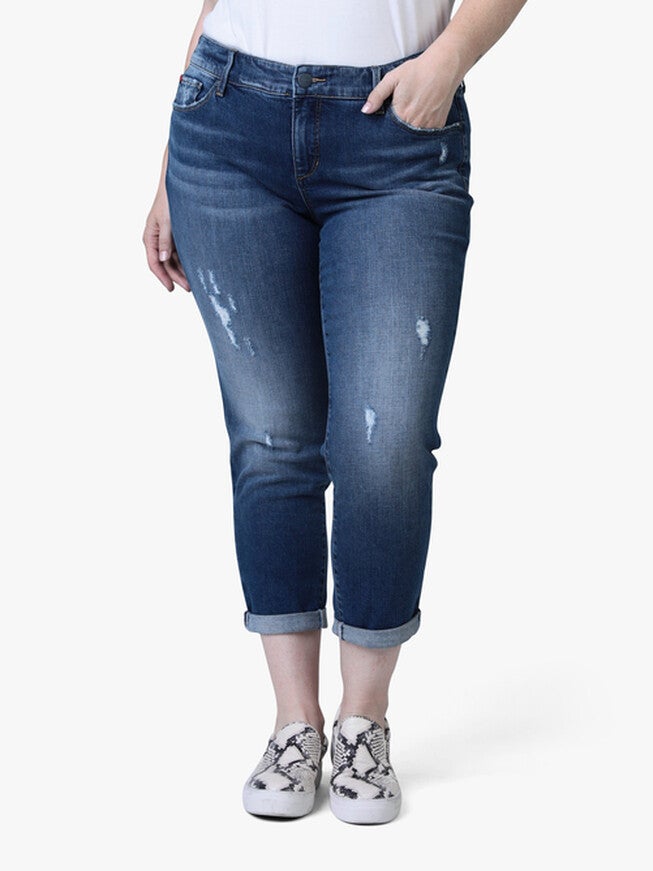 Leah Mid Rise Boyfriend Jeans, LINDA / Medium Wash, alternate image number 3