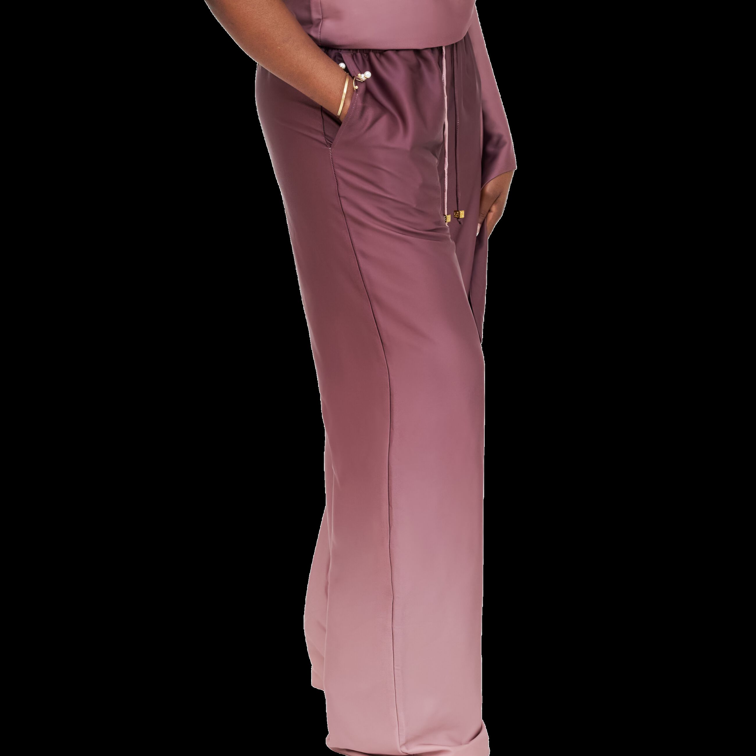 High Waisted Wide Leg Drawstring Pants, Brown / Brown, hi-res image number 0