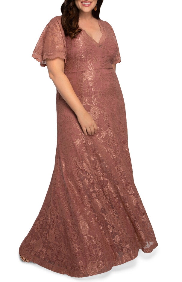 Symphony Lace Evening Gown, MAUVE ROSE / Mauve, hi-res image number null