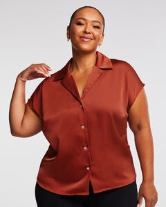 Amber Satin Button Up Shirt