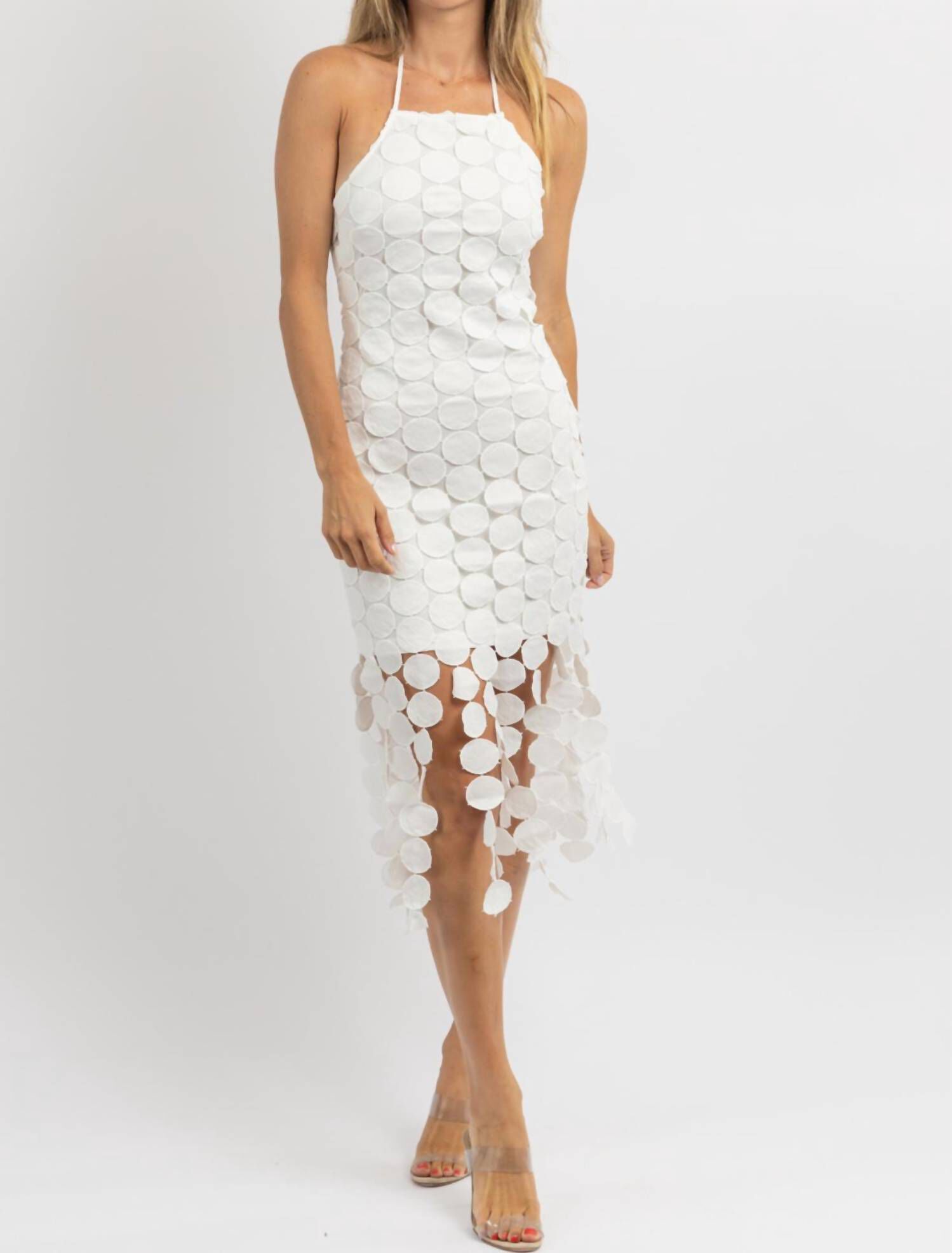 AMIAH TIERED MIDI DRESS IN WHITE, , alternate image number 6