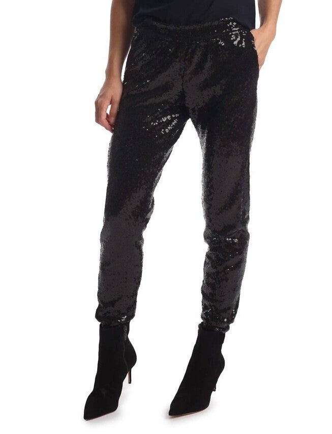 Sequin Jogger in Black, Black / Black, hi-res image number 0