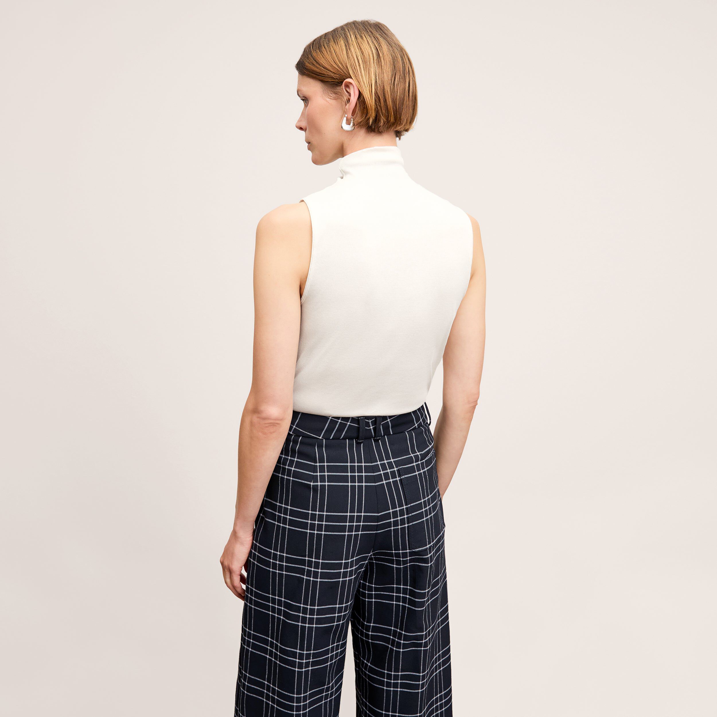 Jett Tank - Organic Ribbed Pima Cotton, Ivory / Ivory, alternate image number 2