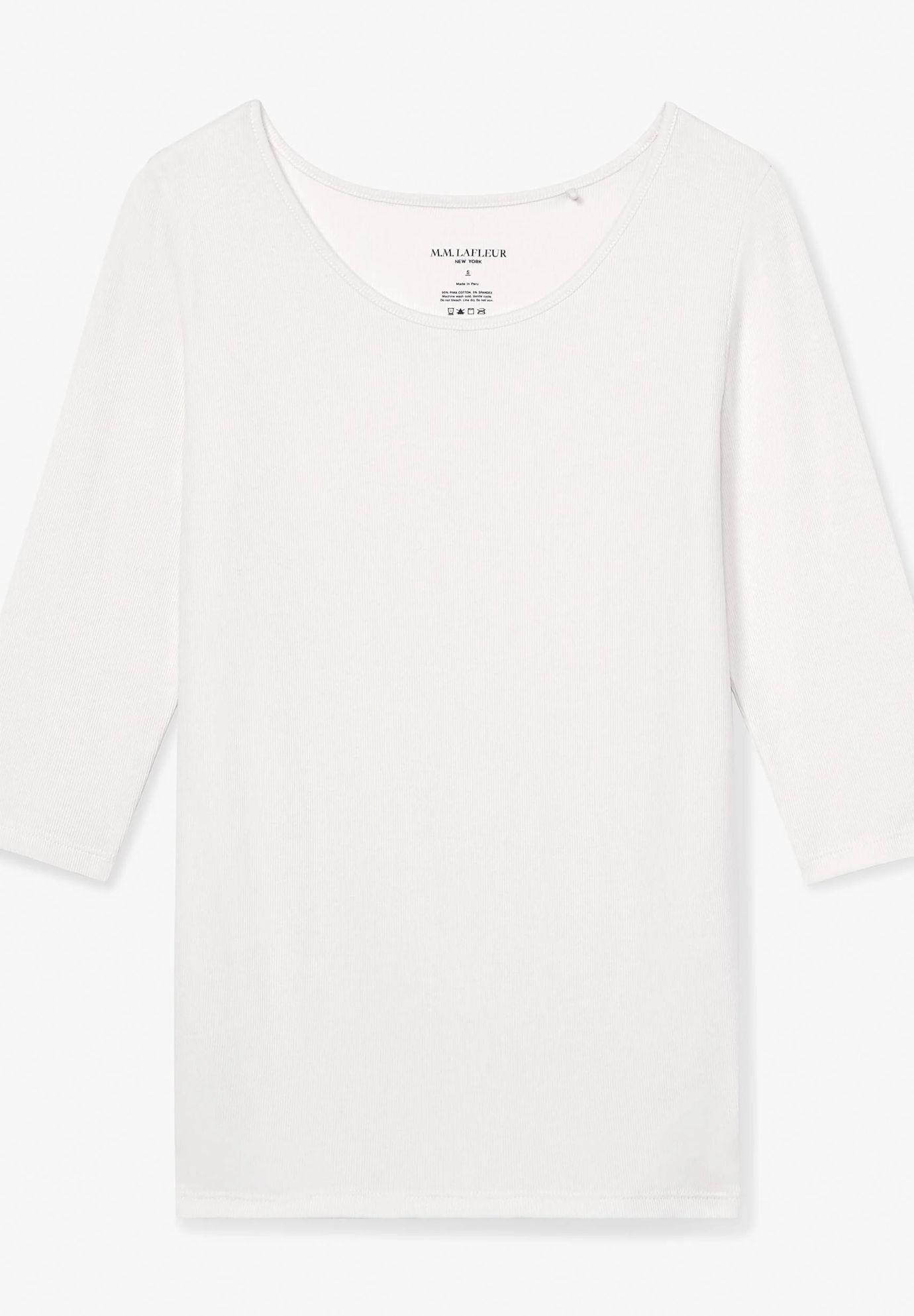 Soyoung T-Shirt - Ribbed Pima Cotton, Ivory / Ivory, alternate image number 6