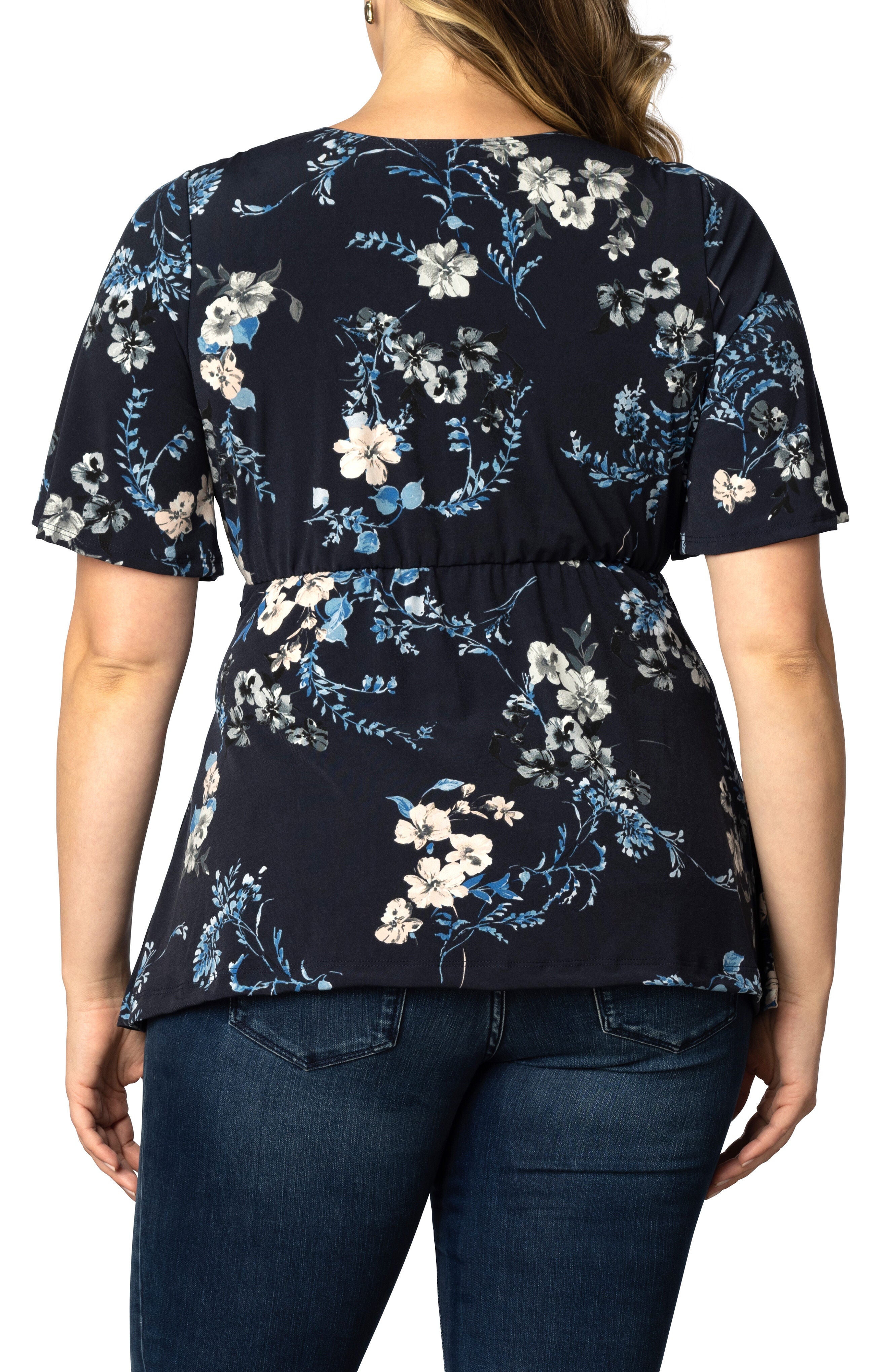 Abby Twist Front Top, FRENCH BLUE GARDEN / Navy, alternate image number 2