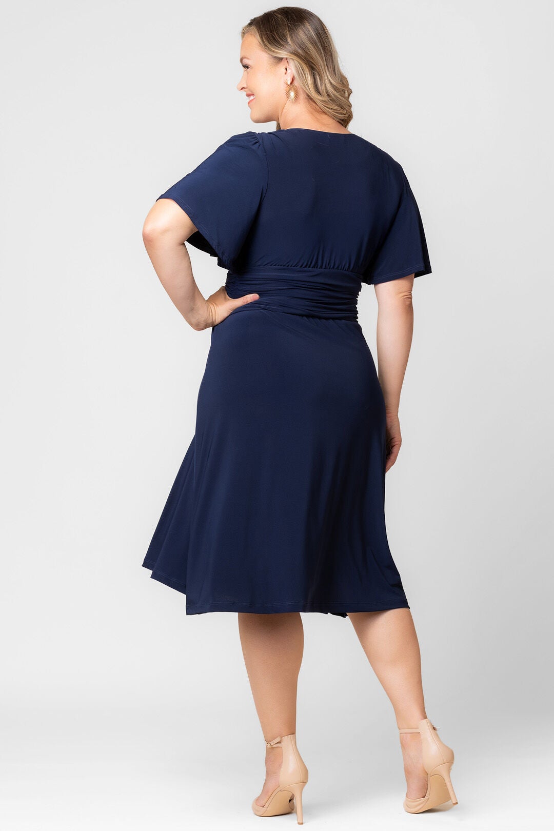 Jemma Ruched Tie Dress, Nouveau Navy / Navy, alternate image number 1
