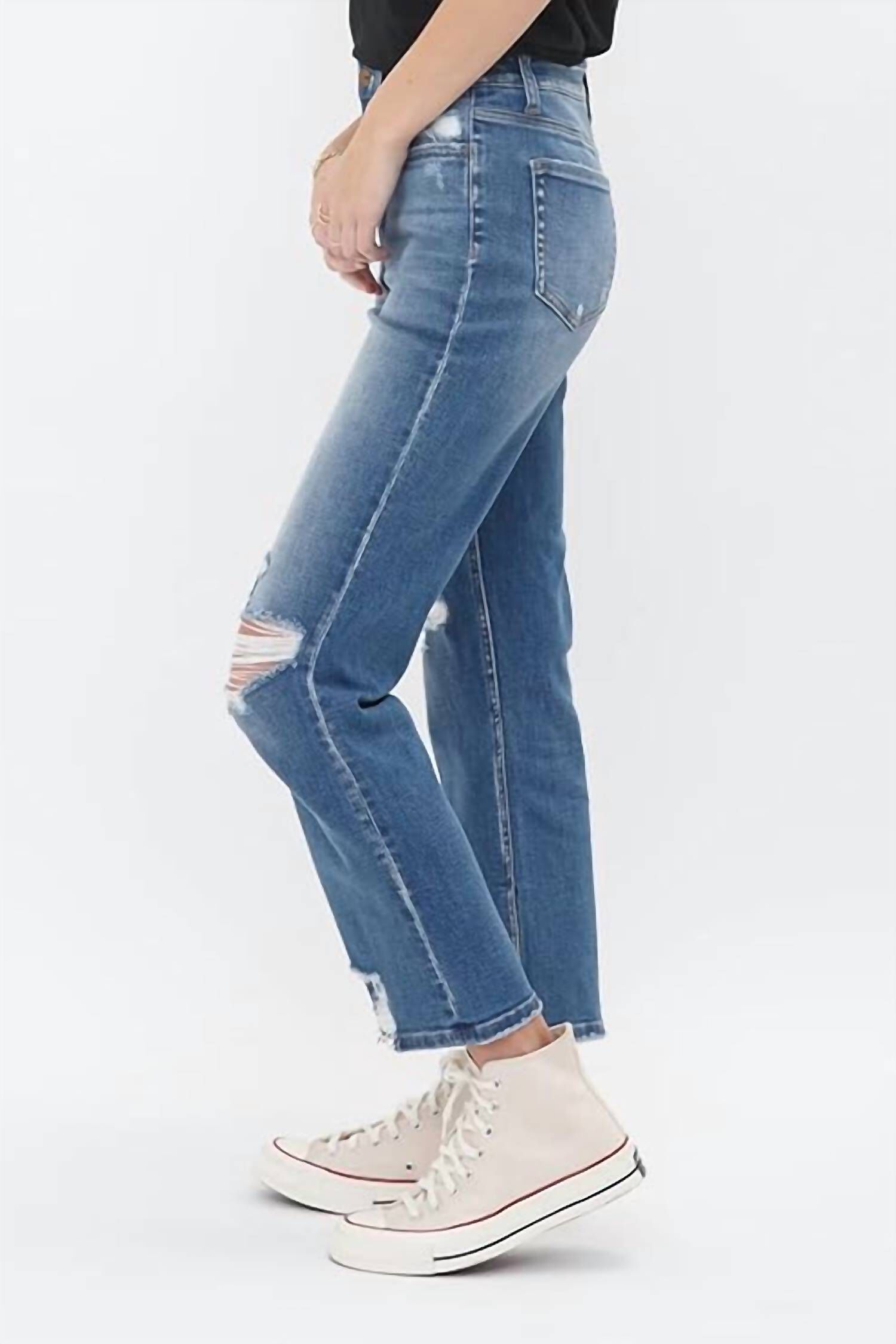 UNDER THE TABLE STRAIGHT LEG DENIM IN MEDIUM WASH, Medium Wash / Medium Wash, alternate image number 3