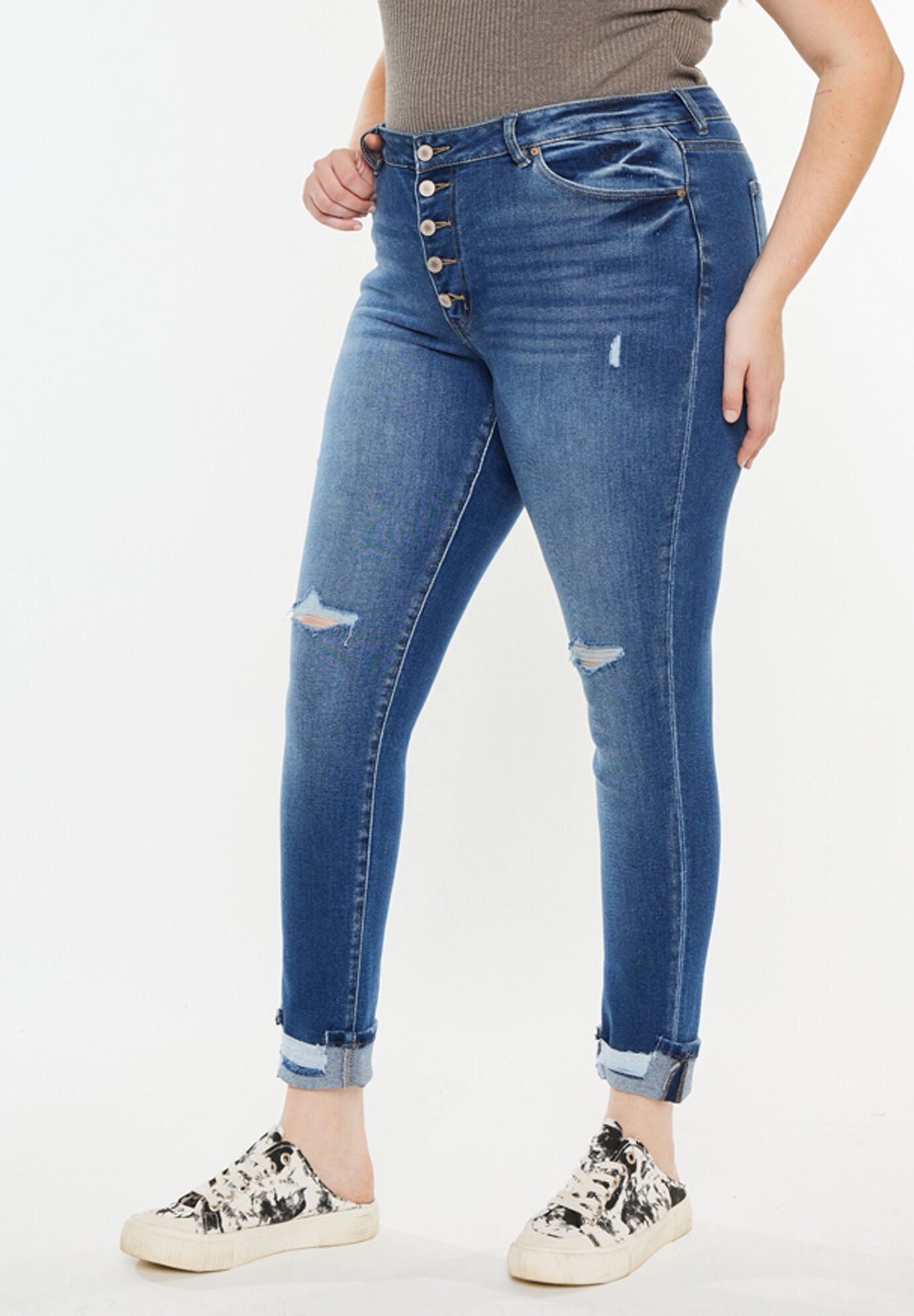 Dorah High Rise Ankle Skinny (Plus Size), Medium Wash / Medium Wash, alternate image number 3