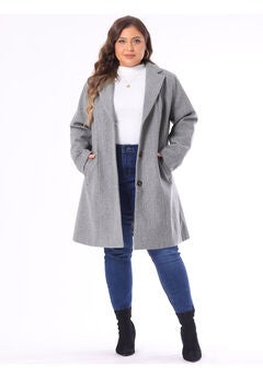 SINGLE BREASTED NOTCHED LAPEL LONG WINTER COAT
