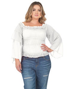 Plus Size Jessa Smocked Tierd Sleeve Top