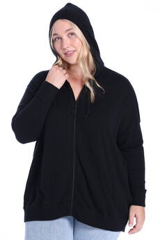 Cotton Cashmere Oversized Zip Hoodie
