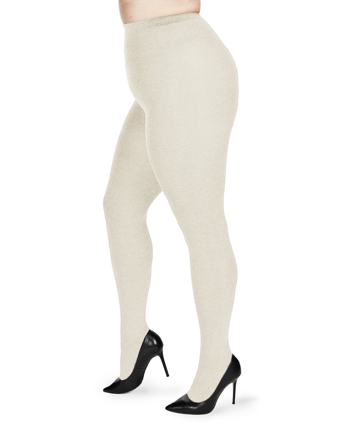 Brooklyn Flat Knit Cotton Blend Sweater Tights, Winter White / Vanilla, hi-res image number 0