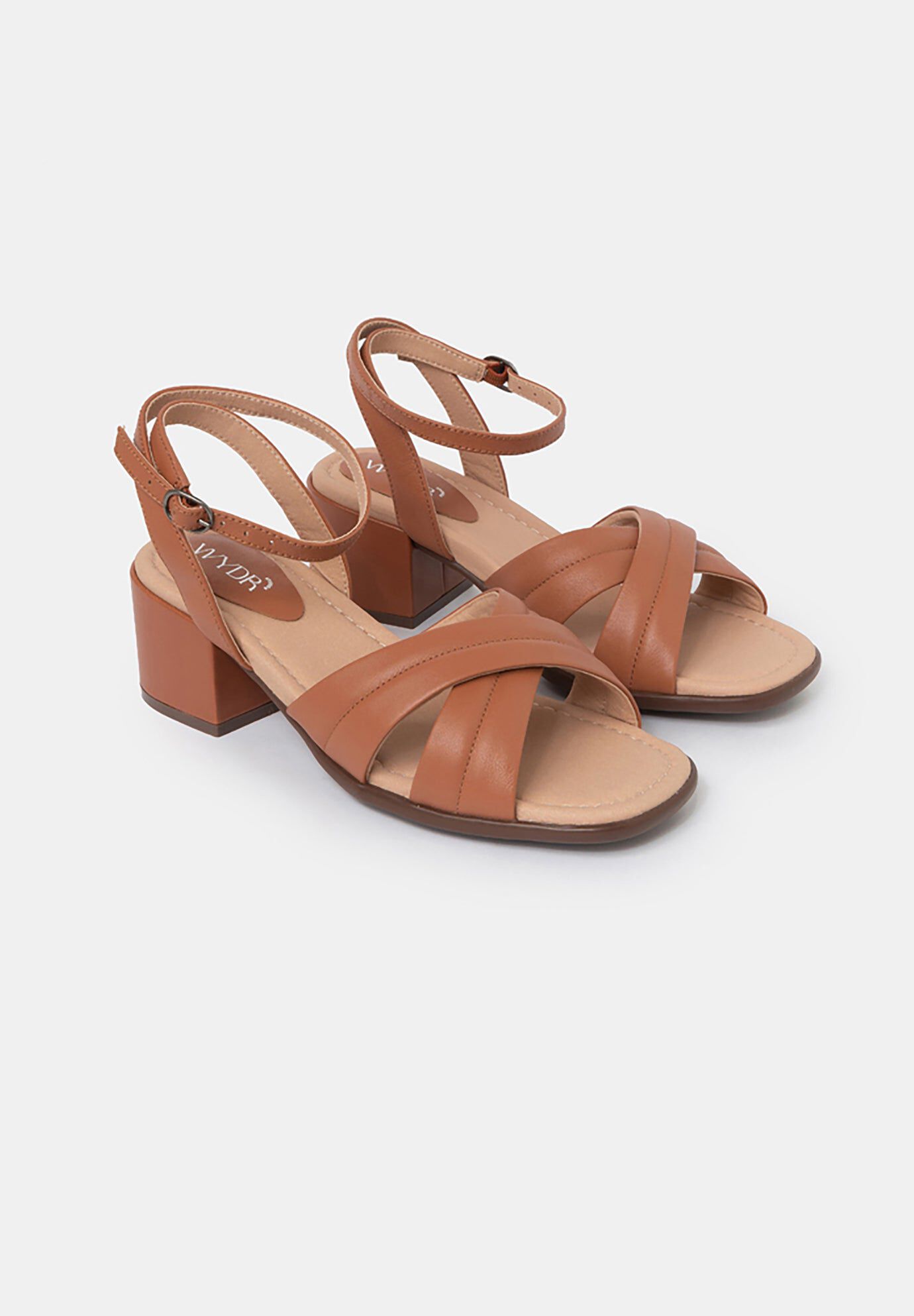 Daphne Block Heel Sandals, Cognac / Burnt Orange, alternate image number 3