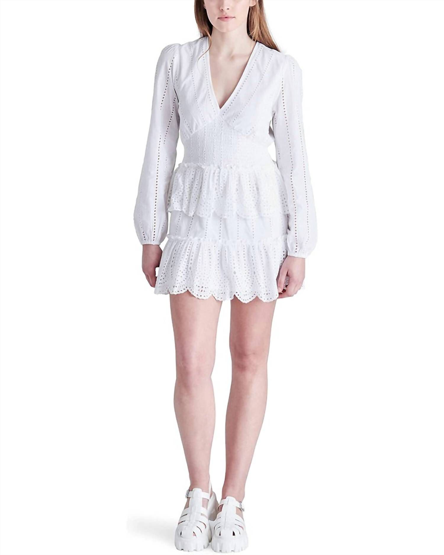 RAQUELLE MINI DRESS IN OPTIC WHITE, Optic White / White, hi-res image number 0