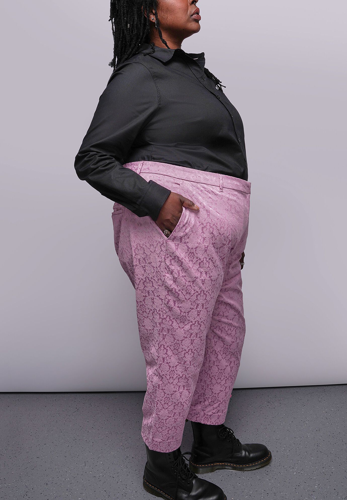 The Empower Jacquard Slim Crop Pant, MAUVE / Mauve, alternate image number 1