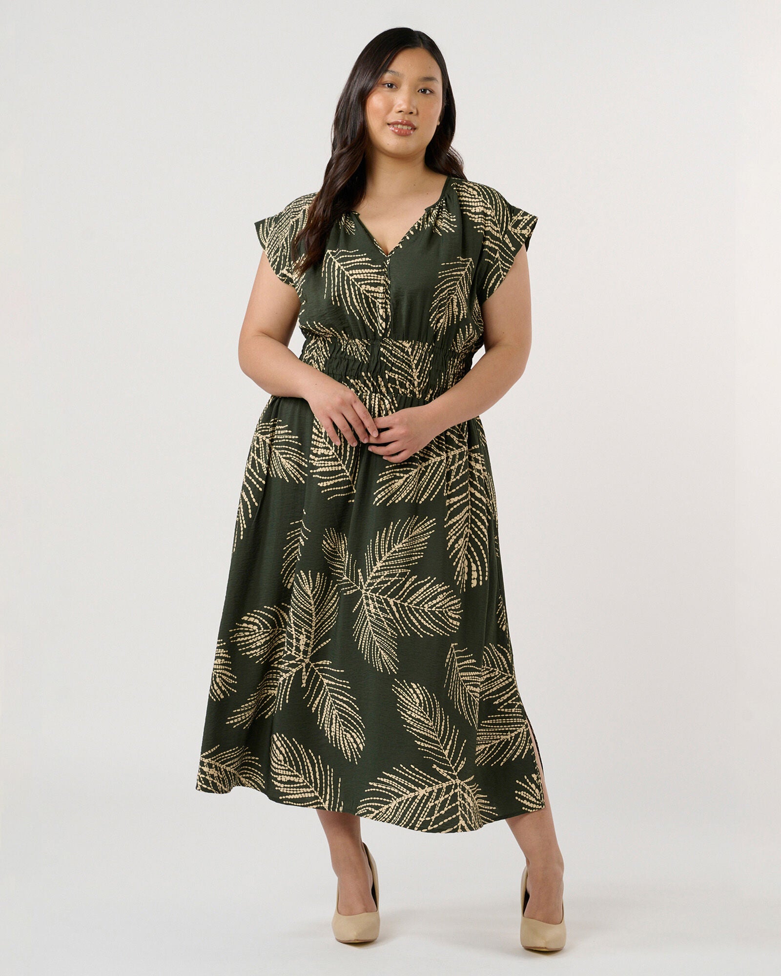 Palmer Dress, Print / Olive Green, alternate image number 5