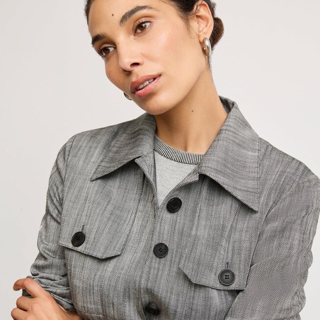 Emery Safari Blazer - Porto Weave, BlackWhite / Light Grey, alternate image number 4