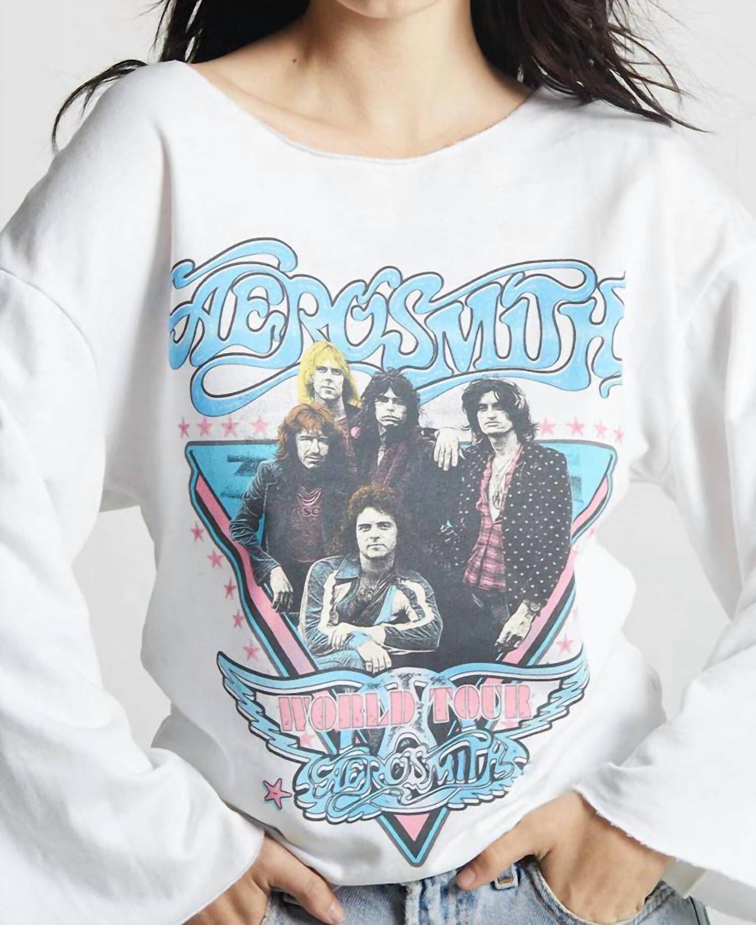 AEROSMITH WORLD TOUR BELL SLEEVE TOP IN WHITE, , alternate image number 4