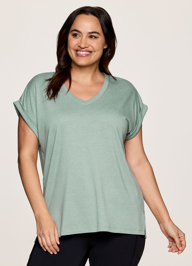 Plus Everyday V-Neck Tunic, Sea Glass / Sage Green, hi-res image number 0