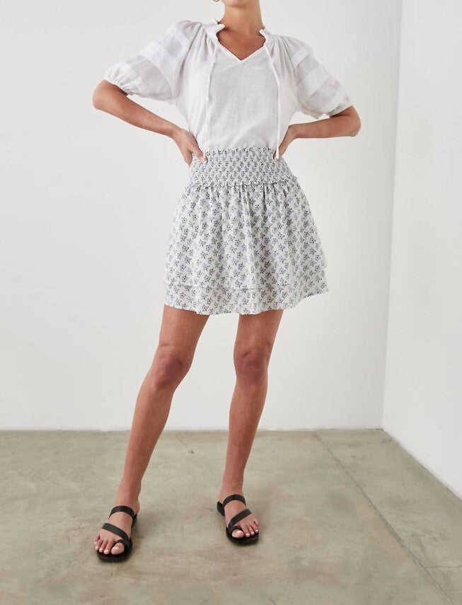 ADDISON SKIRT IN WHITE BLUE IVY, White Blue Ivy / White, alternate image number null