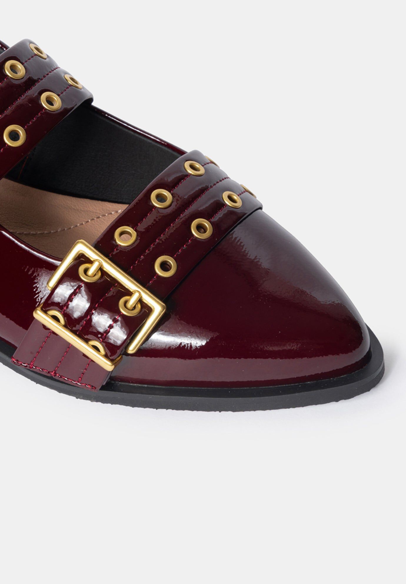 Blondie Pointy Toe Flat Slingback Mary Jane, Burgundy / Burgundy, alternate image number 2