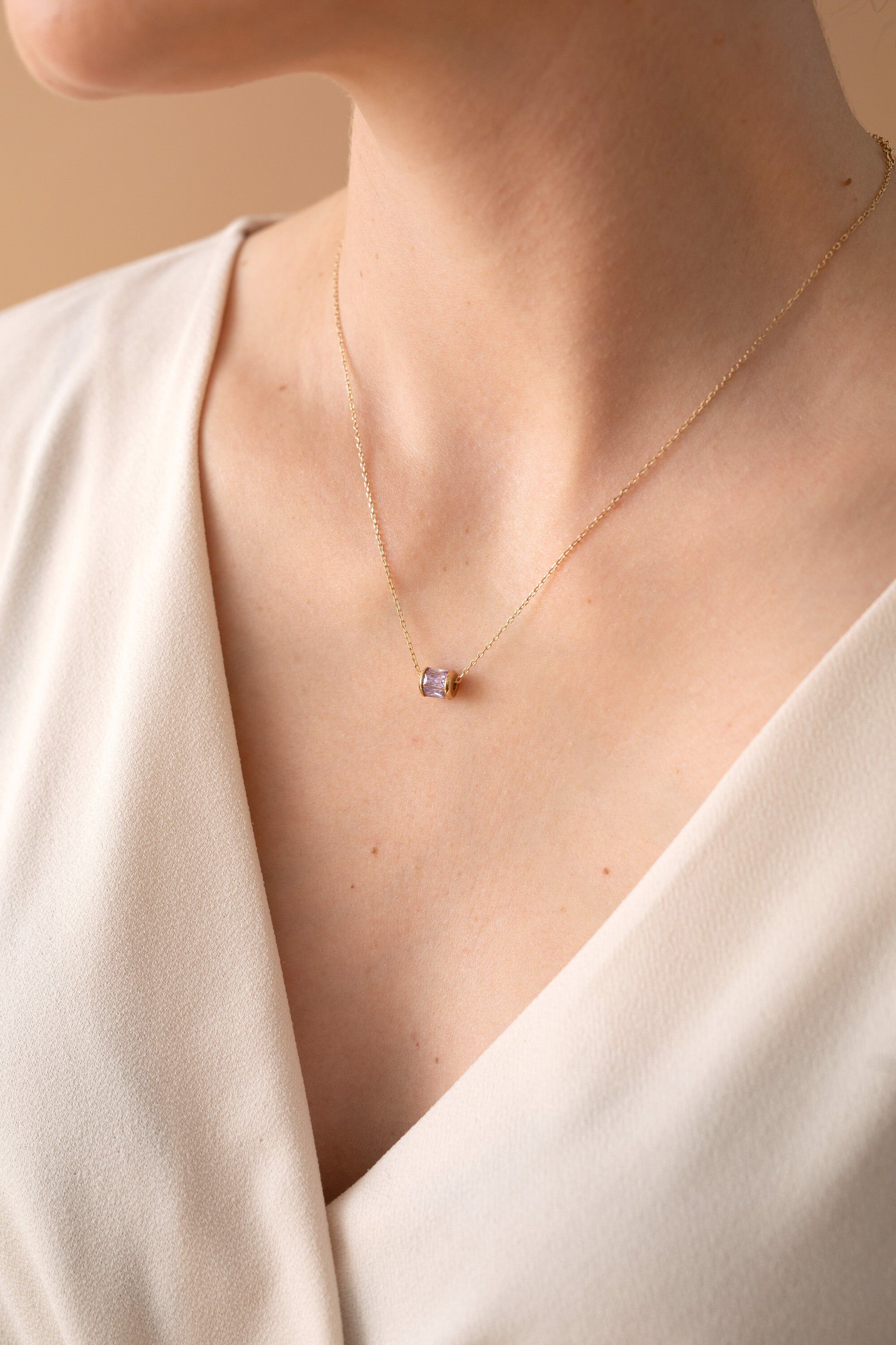 Birthstone Precious Pendant Necklace, Gold  June / Gold, alternate image number 4