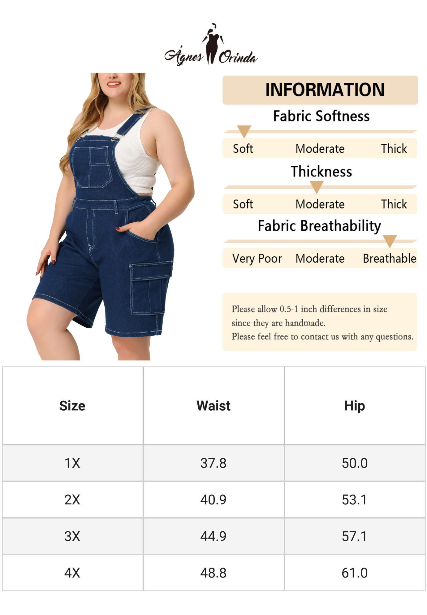 ADJUSTABLE STRAP BIB CARGO POCKET JEAN DENIM OVERALL SHORTS, Dark Blue / Navy, alternate image number 4