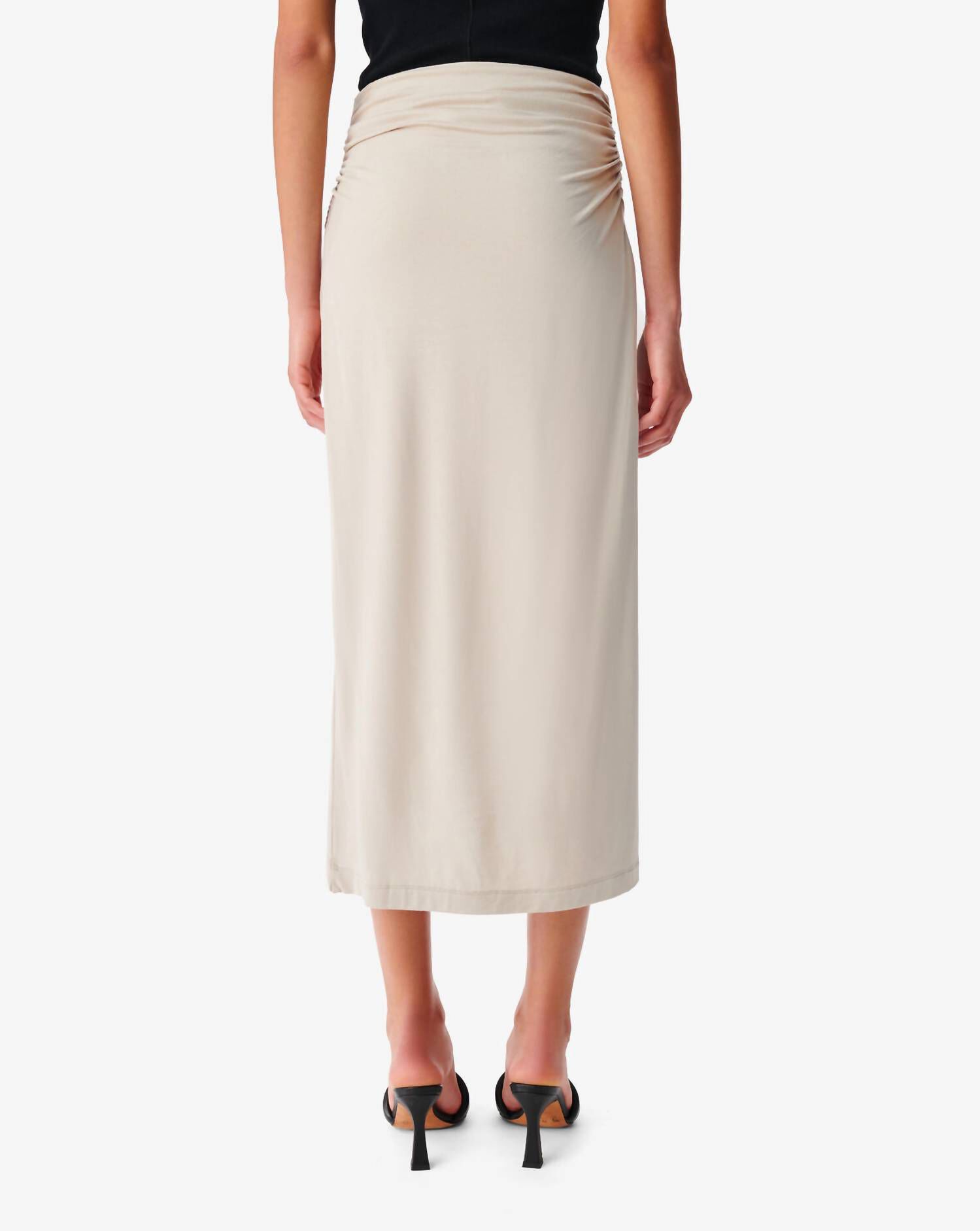 KALES RUFFLED MIDI SKIRT IN GREIGE, , alternate image number 5