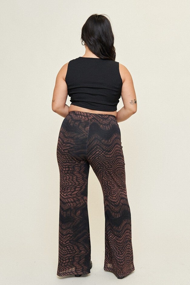 Lindsey Mesh O-Ring Pant, Distorted Plaid / Brown, alternate image number null