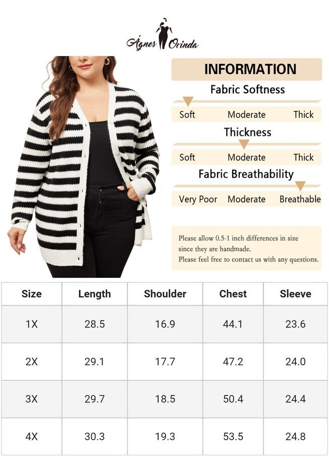 V NECK BUTTON DOWN OPEN FRONT STRIPED KNIT CARDIGAN, Black / Black, alternate image number 4