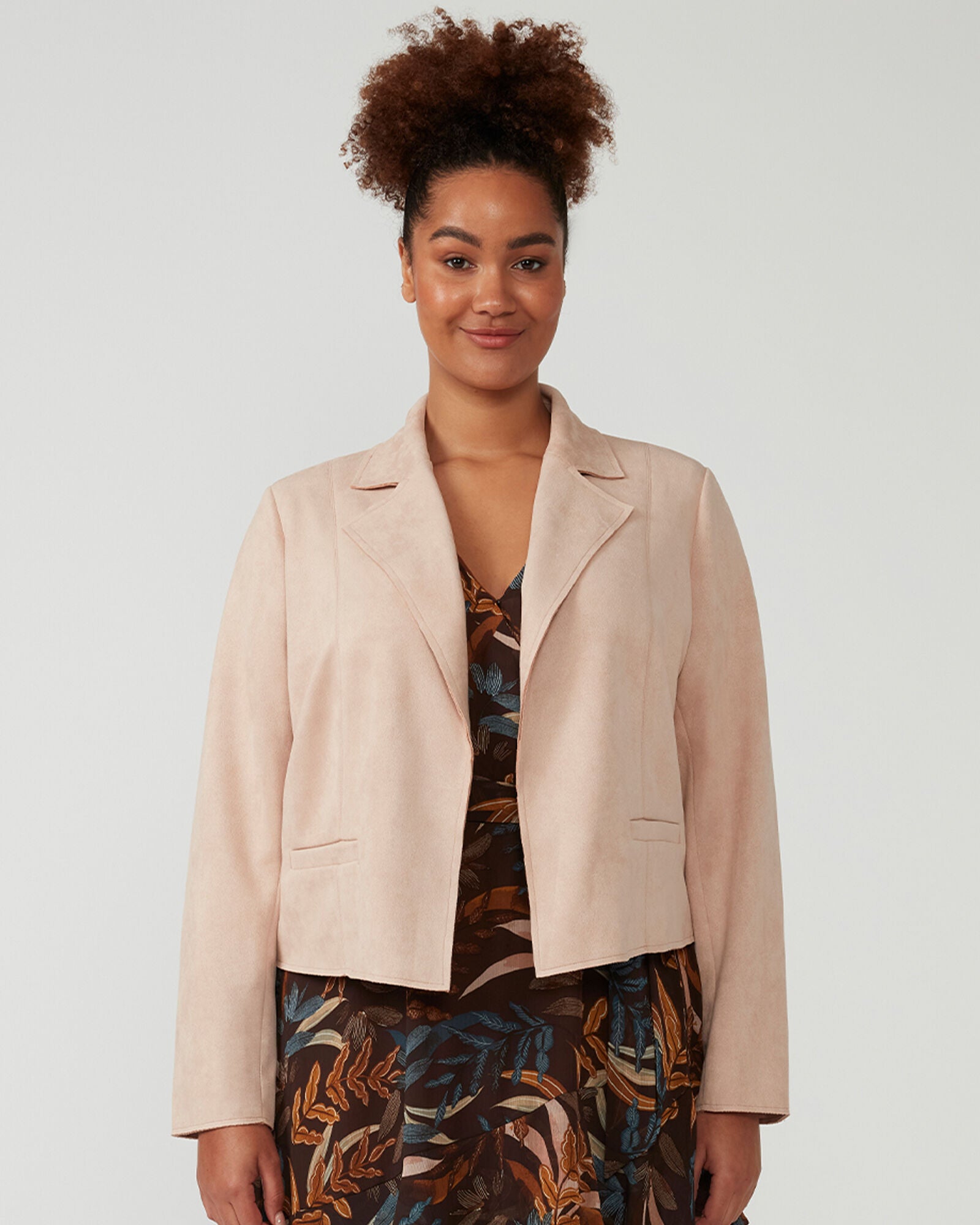 Rosabella Faux Suede Jacket, Dusty Pink / Pink, hi-res image number 0