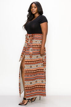TRIBAL WRAP MAXI SKIRT